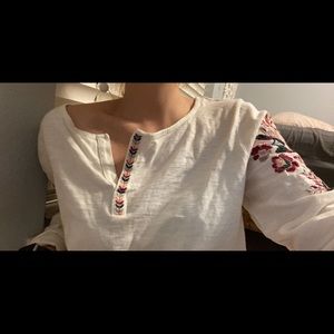 st. john’s bay embroidered long sleeve top